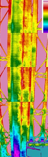 赤外線カメラによる床版の熱画像