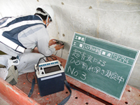 超音波測定装置による測定状況