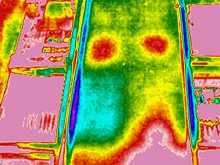 赤外線カメラによる熱画像（吹付け面）