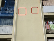可視像における浮き推定箇所（吹付け面）